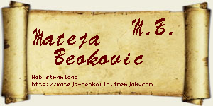 Mateja Beoković vizit kartica
